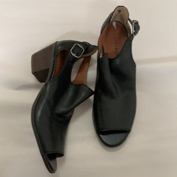 LUCKY BRAND LEATHER OPEN‎ TOE  SANDALS SZ 9 1/2 - Picture 2 of 6